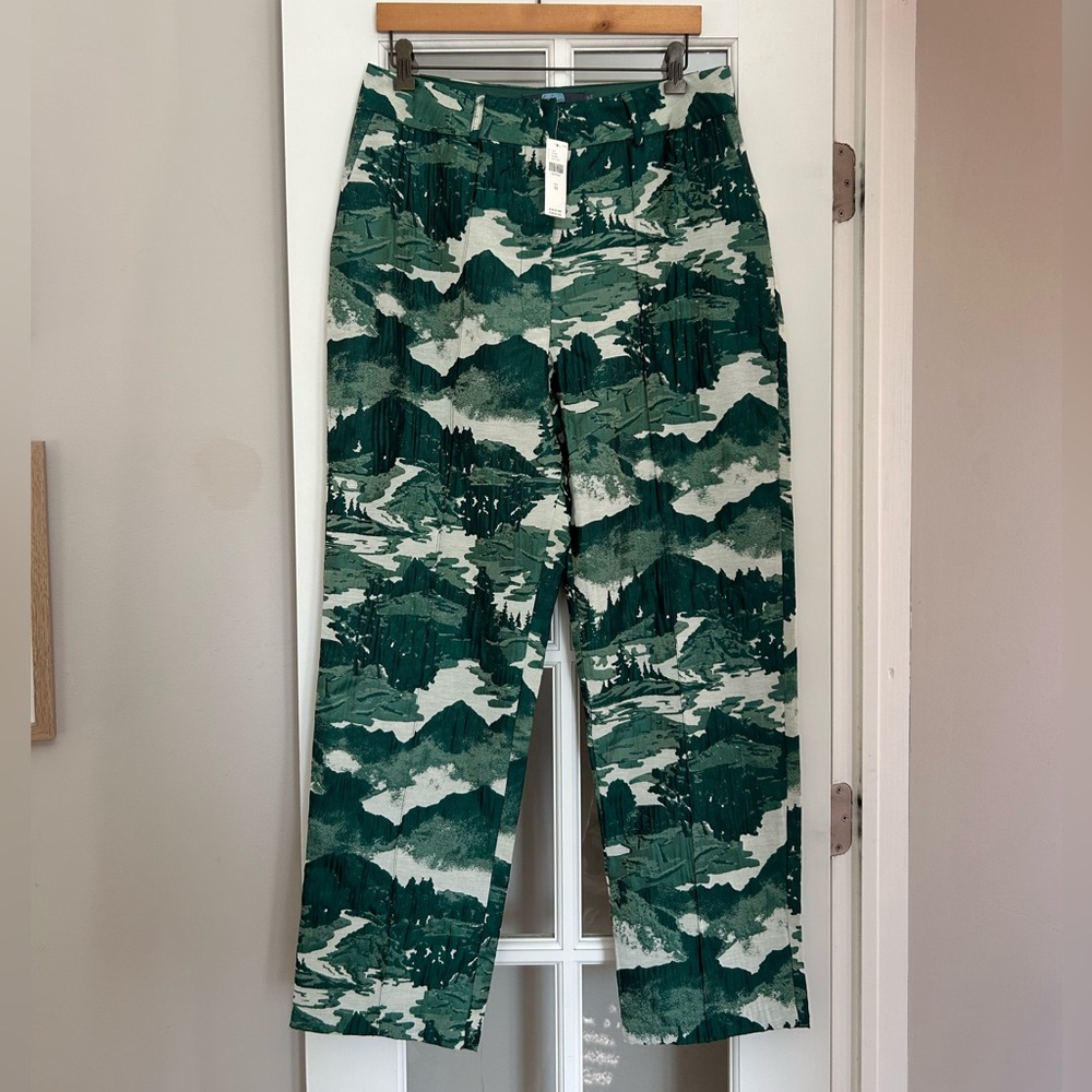 Eva Franco Green and Cream Scenic Print Trousers
